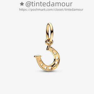 Pandora Lucky Horseshoe Dangle Charm|Gold